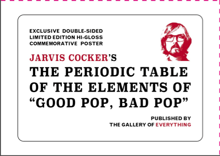 "The Periodic Table of the Elements of Good Pop, Bad Pop” Double sided Ltd Edition Poster