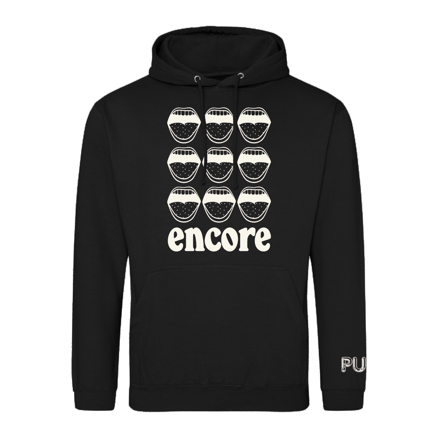 Black Repeat Mouth Hoody