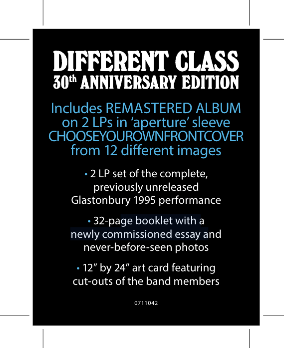 Different Class 30th Anniversary 4LP + Sticker Sheet – Pulp